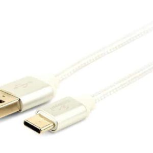 Silveren USB C kabel 1,8 meter