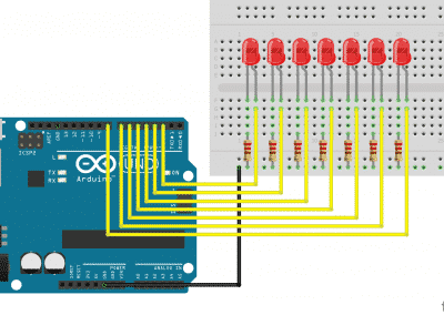 Arduino Knight Rider Fritzing schema