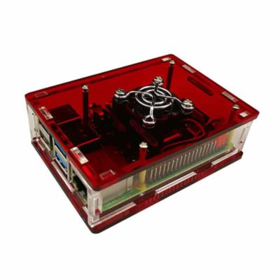 Acryl behuizing raspberry Pi 4B rood