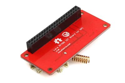 LoRa RFM95 IoT board voor Raspberry Pi schuin onder