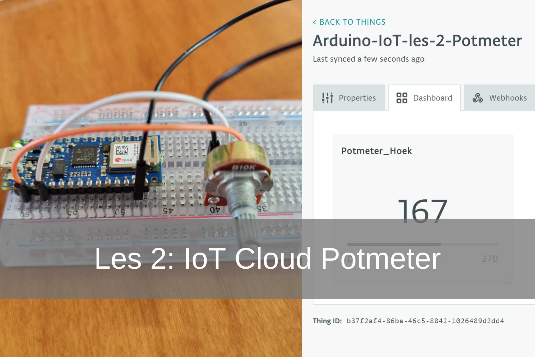 Arduino IoT Cloud Les 2: Potmeter