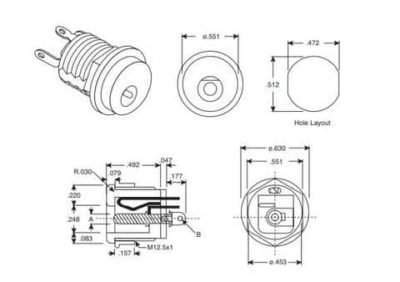 Panel Mount 2.1mm DC Barrel Jack specificaties