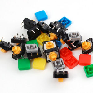 assortment of colored push buttons square