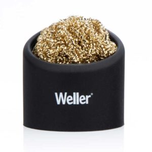Brass sponge tip cleaner with holder