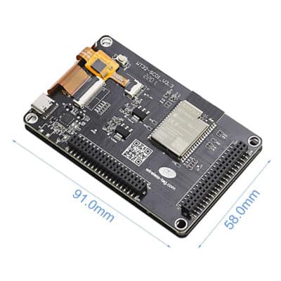 Afmetingen ESP32 WT32-SC01 dev board