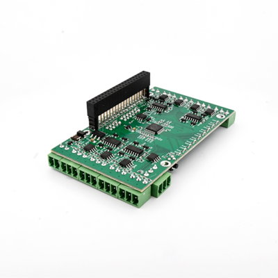 Zijkant van een RTD Gegevensverzameling HAT Voor Raspberry Pi