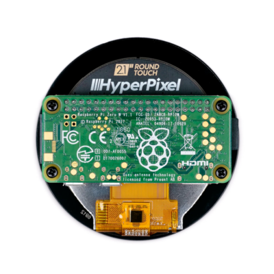 Achterkant van Hyperpixel 2.1 Inch Ronde Touchscreen met Raspberry Pi Zero