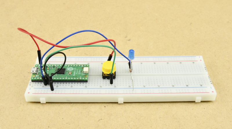 Raspberry Pi Pico – Les 2: Raspberry Pi Pico LED knipperen met drukknop