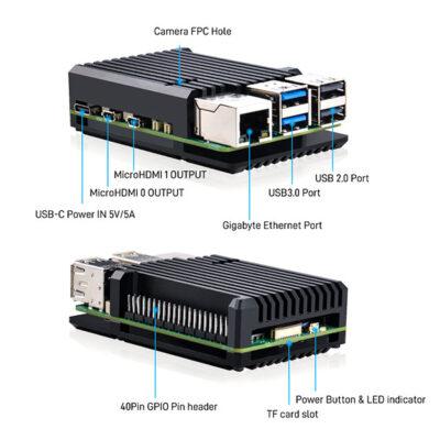 Kenmerken Pi 5 heatsink case