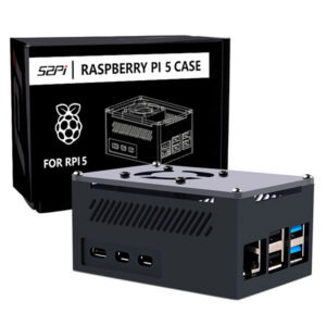Aluminum Case Black Brick Enlosure With Cooling Fan Heatsink For Raspberry Pi 5
