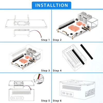 Aluminium Acryl Pi 5 case handleiding