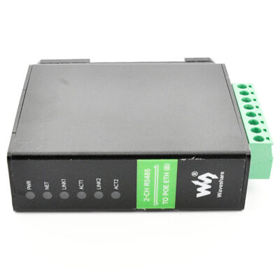 Voorkant 2-kanaals RS485 naar RJ45 Ethernet Serial Server