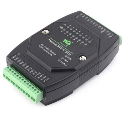 Industrial 8-Ch Digital Input & Output Module, DC 7~36V Wide Voltage Power Supply, Modbus RTU Protocol