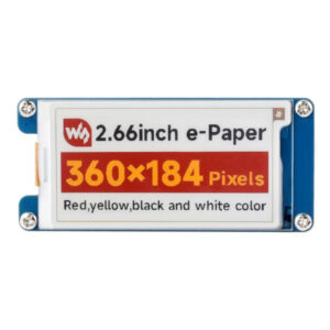 Module e-Paper 2.66 pouces (G), 360 x 184, rouge/jaune/noir/blanc, interface SPI
