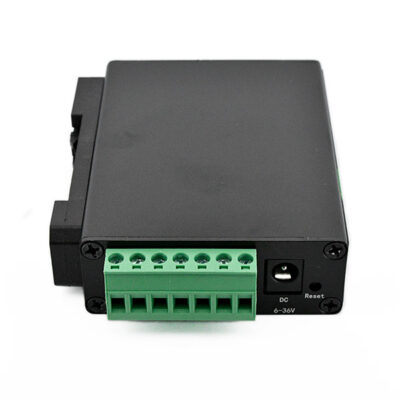 Achterkant Rail-Mount Serial Server - RS232/485/422 naar RJ45 Ethernet Module - POE