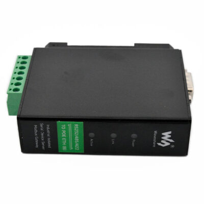 Voorkant Rail-Mount Serial Server - RS232/485/422 naar RJ45 Ethernet Module - POE