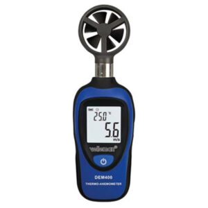 Digitales Mini-Thermometer/Anemometer, Windgeschwindigkeit, Temperatur, LCD-Display, automatische Abschaltung