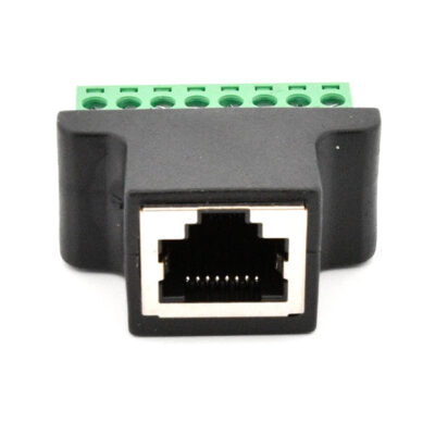 Achterkant Female Ethernet RJ45 naar 8-pin terminal