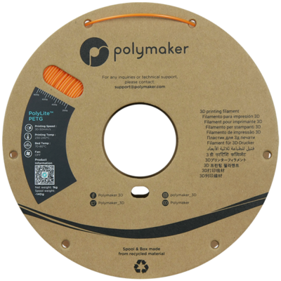 Zijkant Polymaker Filament - PolyLite PETG Orange - 1,75mm - 1KG