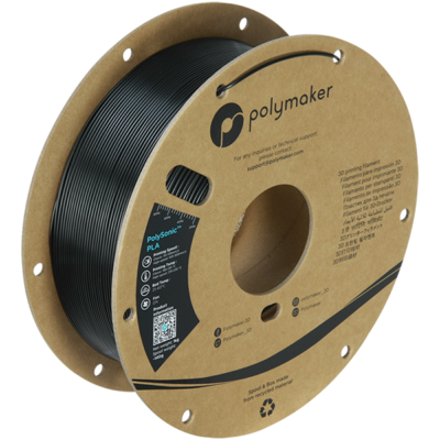 Bovenkant Polymaker Filament – PolySonic PLA Black – 1,75mm – 1KG