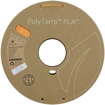 Zijkant Polymaker Filament – PolyTerra PLA+ Orange – 1,75mm – 1KG