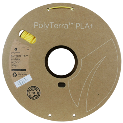 Zijkant Polymaker Filament – PolyTerra PLA+ Yellow – 1,75mm – 1KG